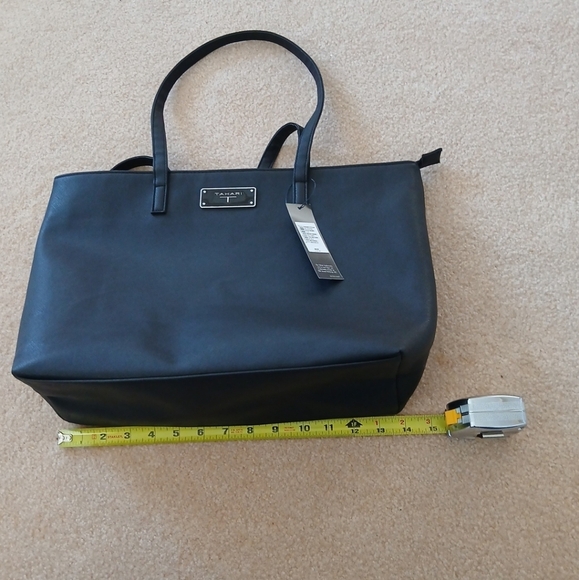 TAHARI Tote Black Saffiano Man Made Leather Style #TN1769/P08 NWT In Packaging - Picture 8 of 8